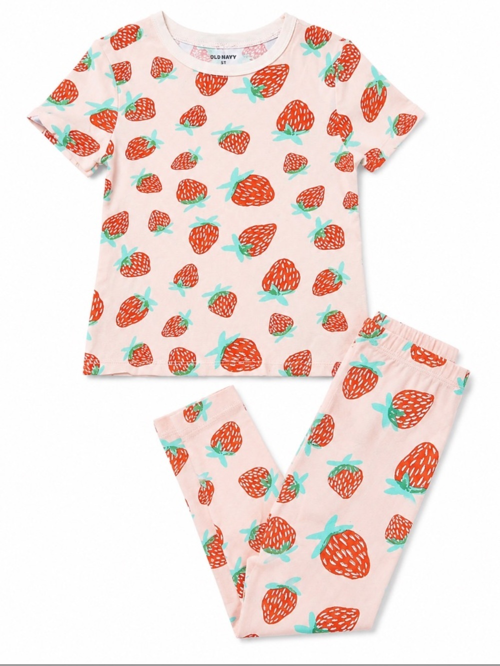 Old Navy • 100% Cotton • Strawberry Print • Pajama Set • 4T